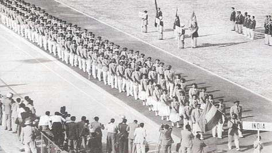 The Indian contingent marches past in the Opening of theFirst Asian Games 1951 (Photo Courtesy: Sports Authority of India)