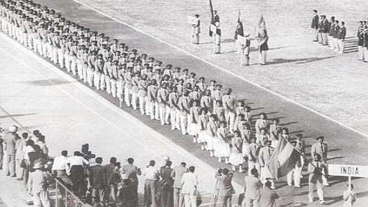 The Indian contingent marches past in the Opening of theFirst Asian Games 1951 (Photo Courtesy: Sports Authority of India)
