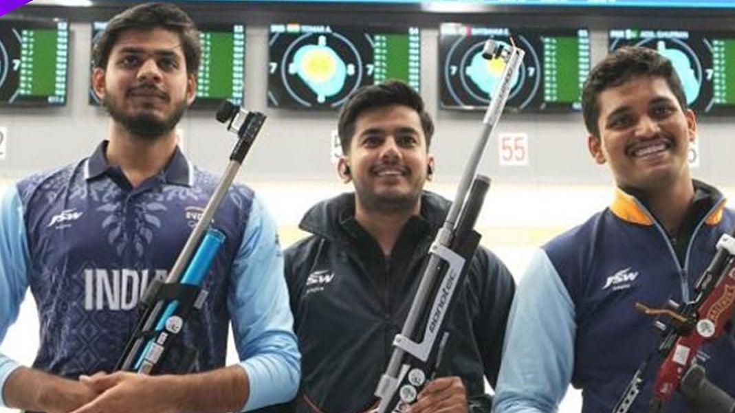 Asian Games: India strikes first gold in  Men's 10m Air Rifle Team event 