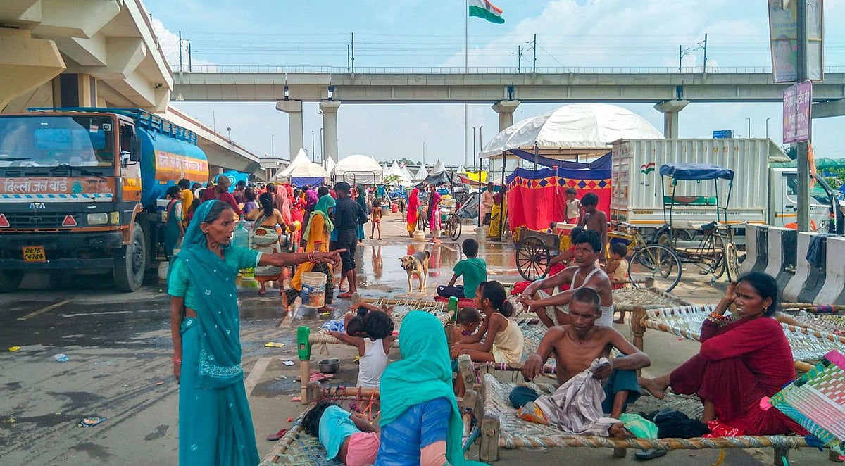 Relief camp in Delhi for flood affected families (photo: Shalini Singh for PARI)