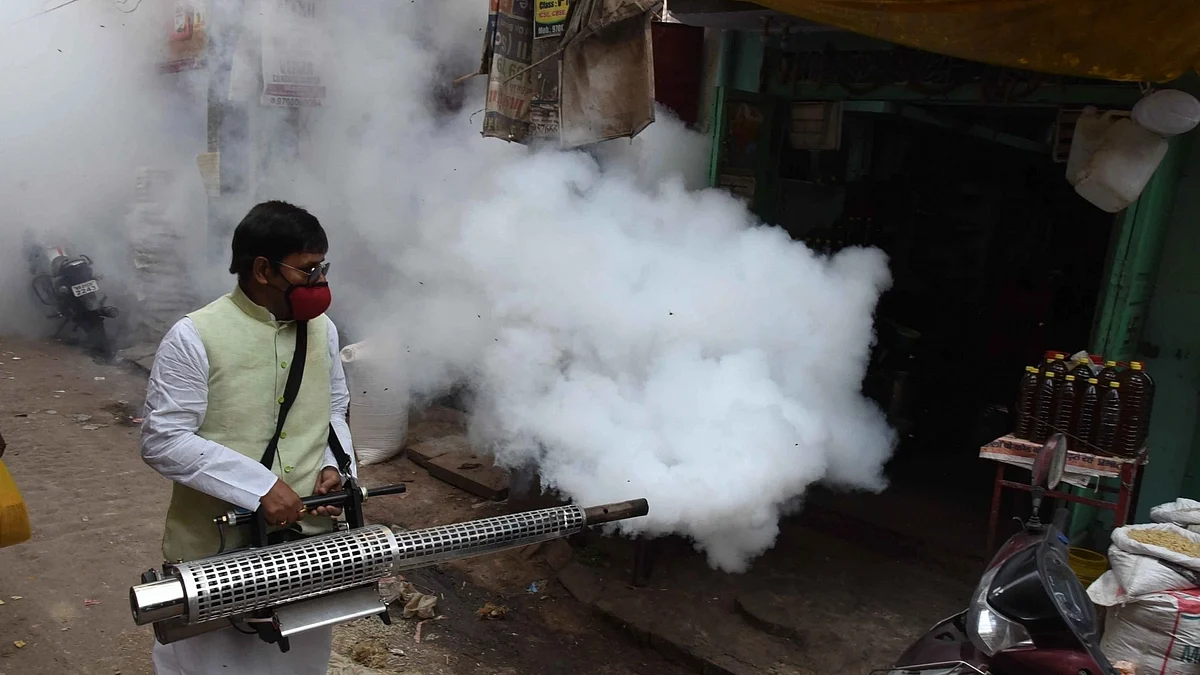 Bihar chief minister Nitish Kumar directed Bihar's health department to take precautionary measures like conducting fogging in various localities to combat Patna's dengue surge (photo: Indrajit Dey/IANS)