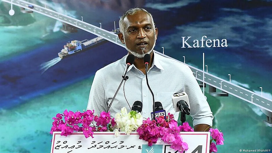 Maldives president Mohamed Muizzu (pictured during his electoral campaign) had made the withdrawal of Indian troops from the island nation a key campaign promise (photo: National Herald archives)