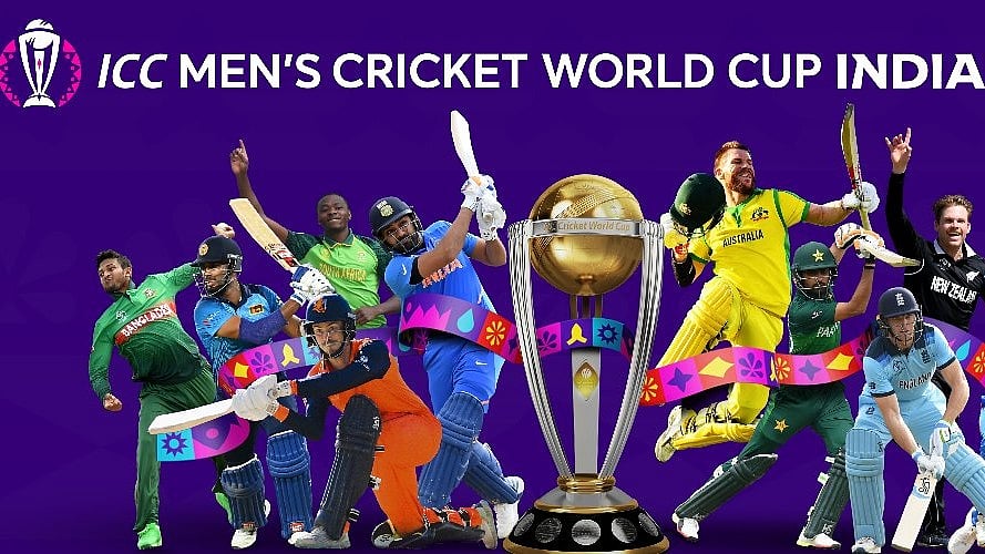 File photo of a cricket poster. The BCCI has said the measure is aimed at accommodating as many passionate cricket fans as possible, ensuring their participation in the historic event (@cricketworldcup/Twitter)