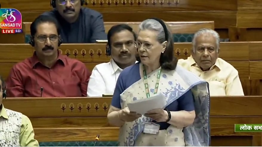 Congress leader Sonia Gandhi photo: Sansad TV)