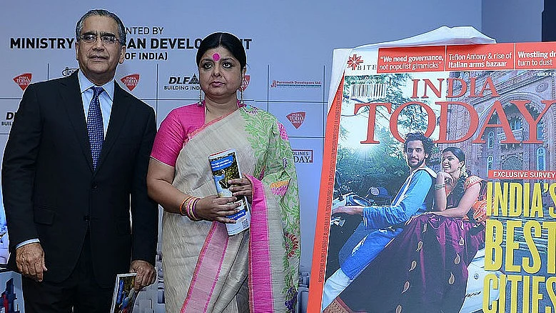 Aroon Purie, editor-in-chief, India Today with former Union minister and MP Deepa Dasmunsi (photo: Getty Images)