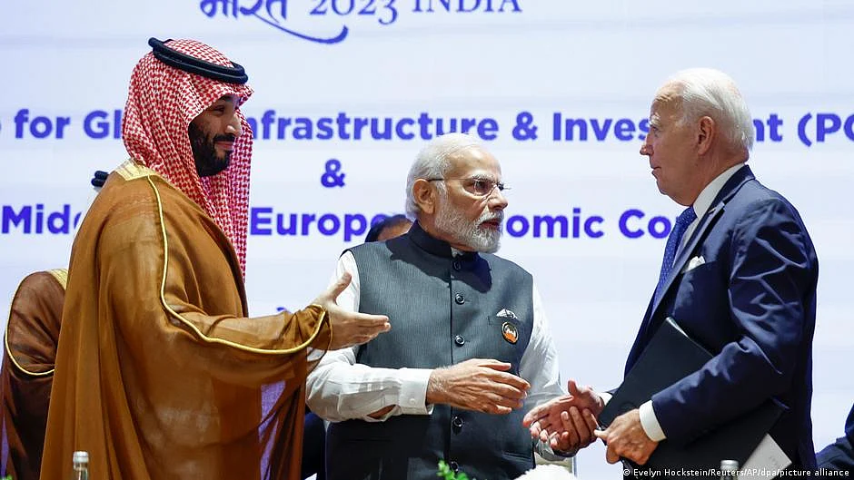 Saudi Arabia's Crown Prince, PM Narendra Modi and US President Joe Biden  at the recent G20 summit (photo: DW)