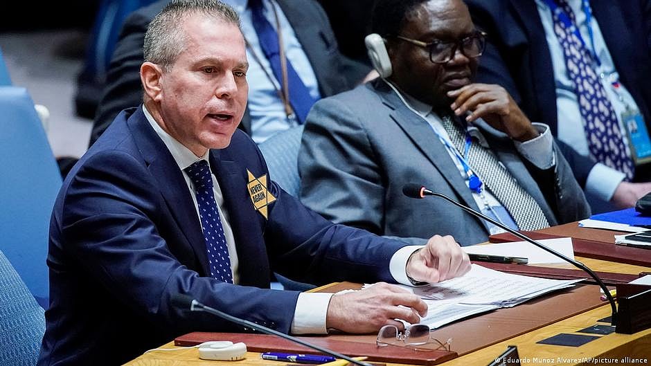 Israel-Palestine conflict: Israel envoy wears yellow star at UN