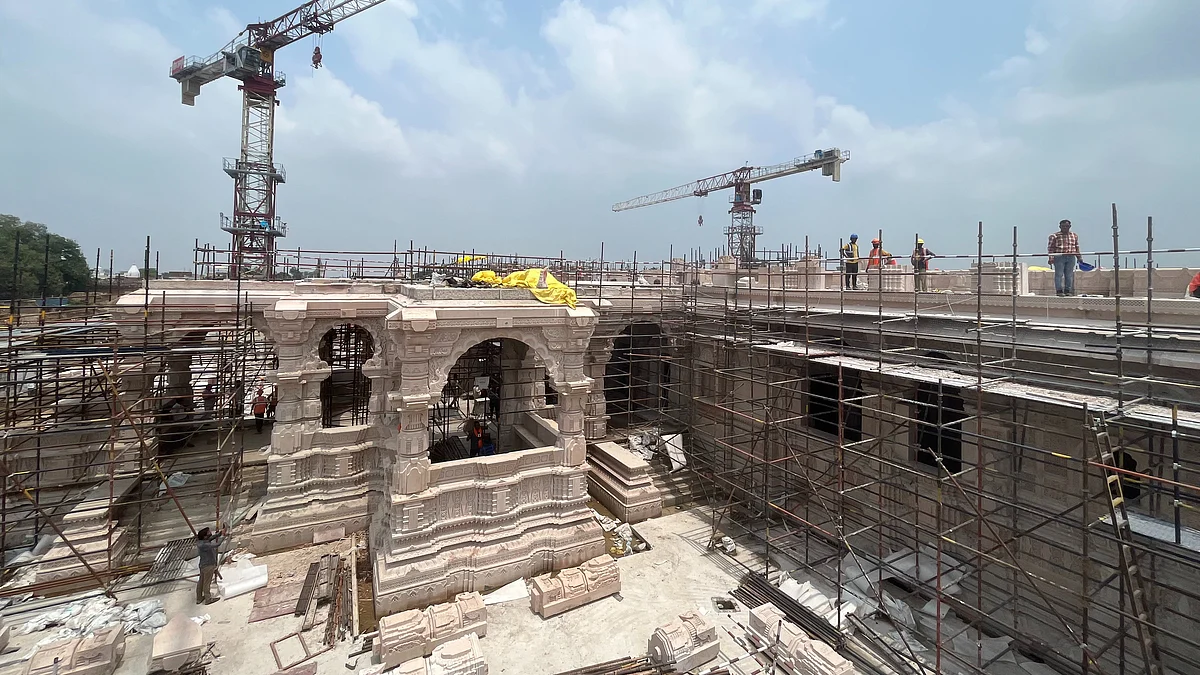 File photo of ongoing construction work on the Ram Temple (photo: National Herald archives)