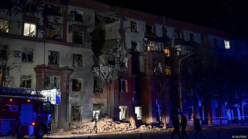 File photo of a damaged building in Kyiv