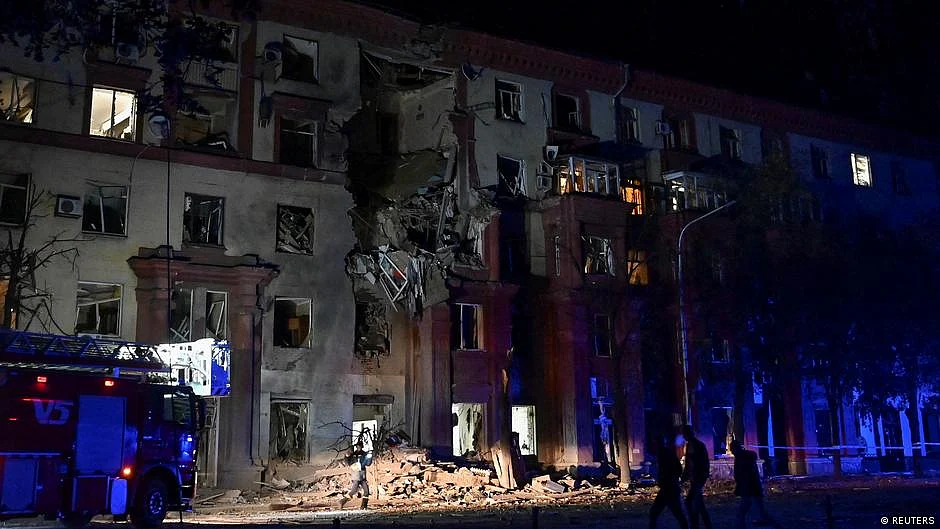 File photo of a damaged building in Kyiv