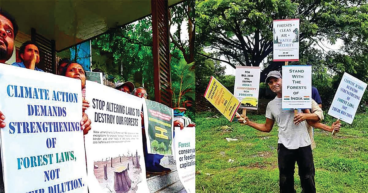 Citizens’ groups campaign to urge the government to scrap the Forest Conservation (Amendment) Bill, 2023.