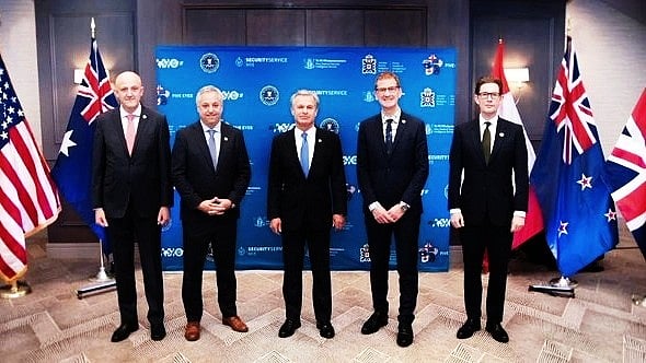 ASIO Chief Mike Burgess (far left) reinforces Canada PM Justin Trudeau's accusations against India while at Five Eyes gathering in California (photo: @FBISeattle/ X)