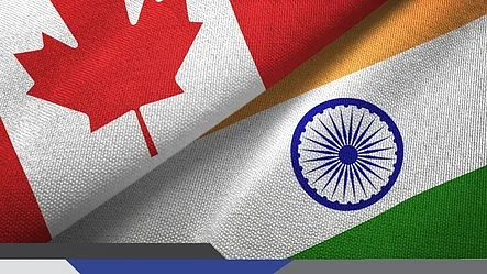 Representative image of Indian and Canadian flags (photo: IANS)