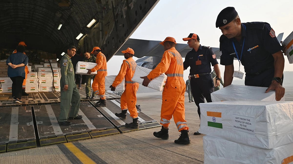 Indian Air Force flight carries relief to support those affected by conflict in Palestine (photo: @MEAIndia/ X)