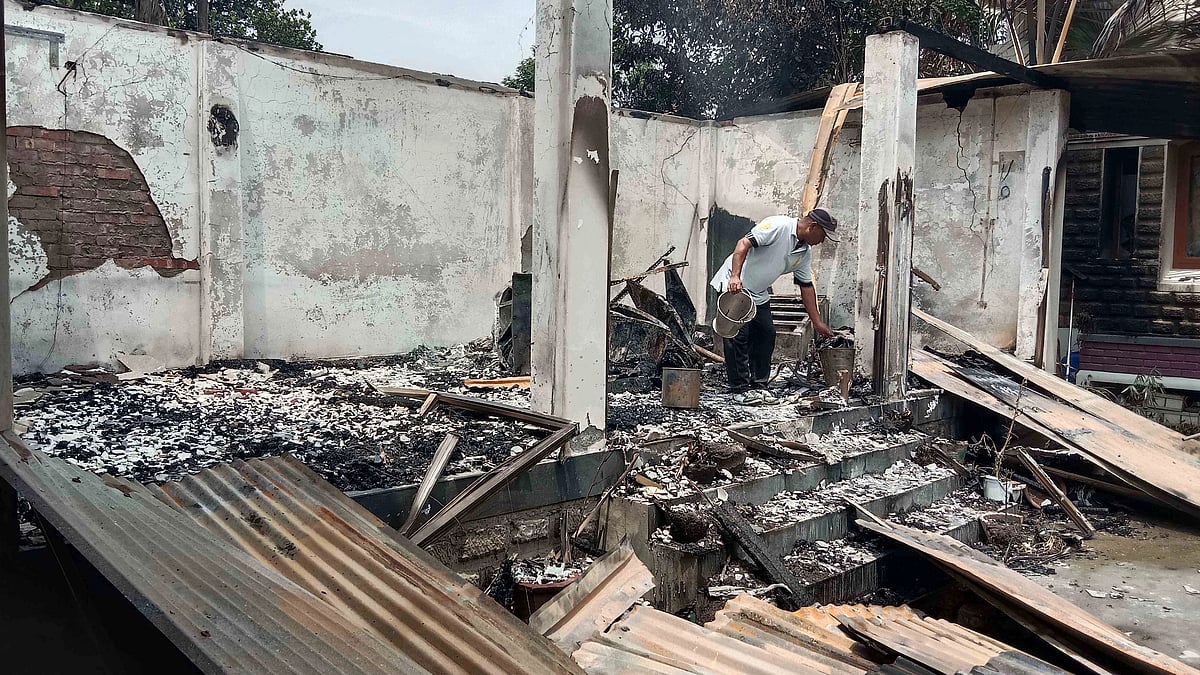 Representative image of a house set on fire in Manipur (Photo: Getty Images)