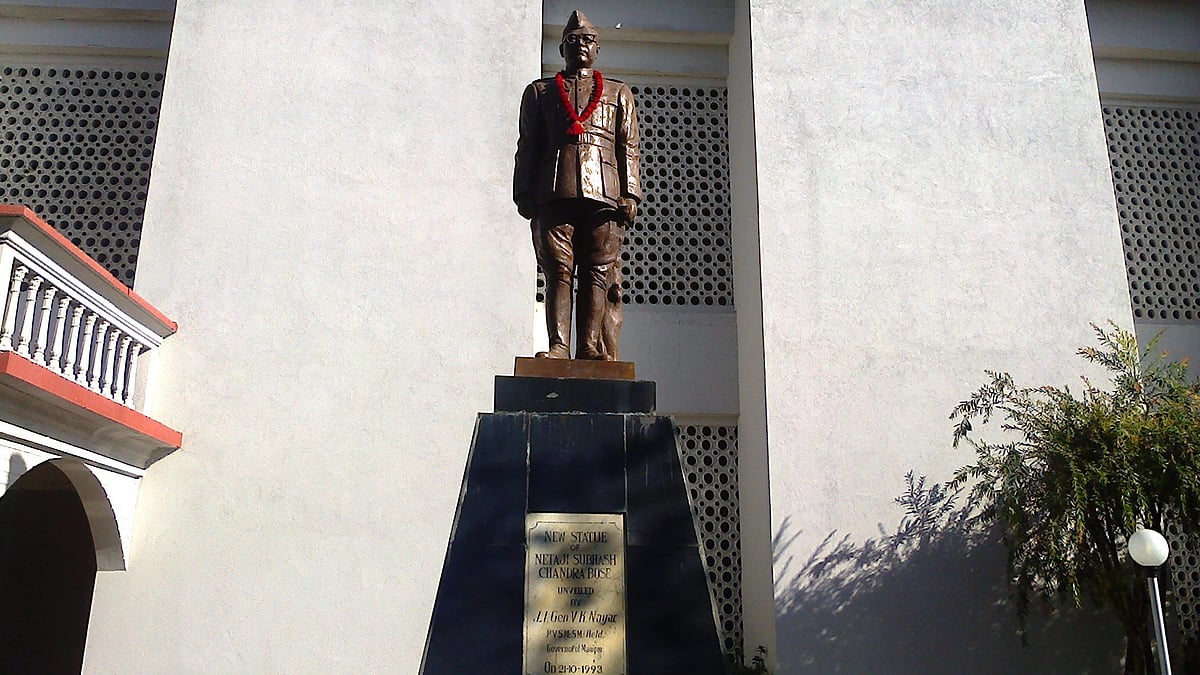 A statue of Netaji Subhas Chandra Bose at the INA Memorial in Moirang, Manipur (photo: Wikipedia)