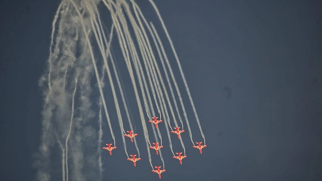Over 100 aircraft, including Rafale fighter jets, were part of the IAF air show in Prayagraj (formerly Allahabad) (photo: Vipin for National Herald)