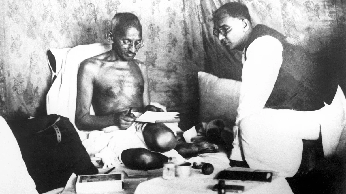 Gandhi on hunger strike against untouchability, March 1933 (Photo: Getty Images)
