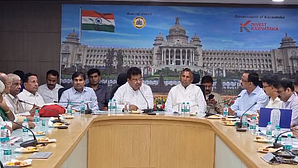 Karnataka Large and Medium Industries Minister M.B. Patil, along with various representatives of farmers and other officials were present at the meeting. (Photo: IANS)