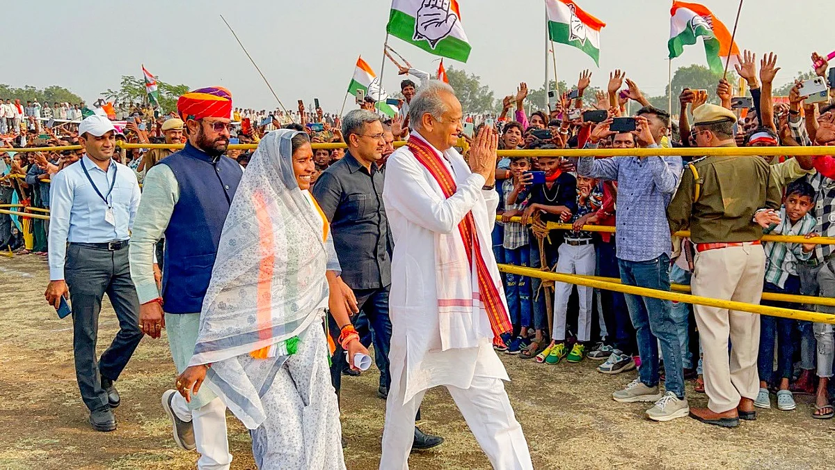 Chief minister Ashok Gehlot has warned that the BJP may scrap several existing schemes if it comes to power in Rajasthan (photo: @ashokgehlot51/X)