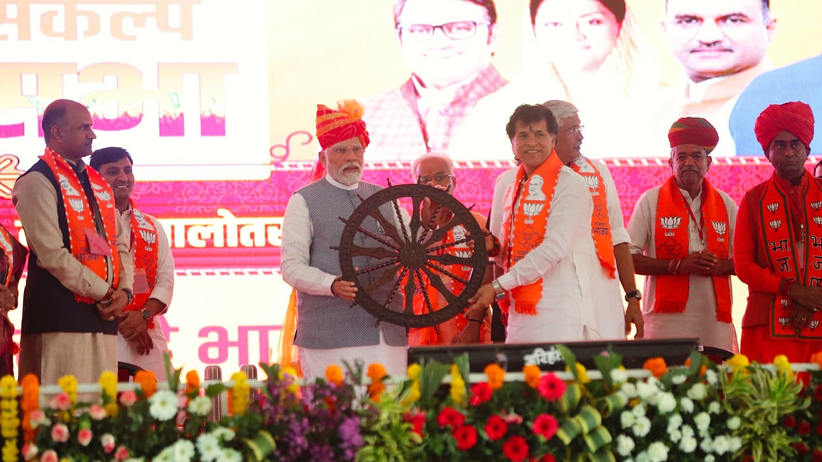 In the past few months, PM Modi has paid 12 visits to Rajasthan (photo: @BJP4Rajasthan/ X)