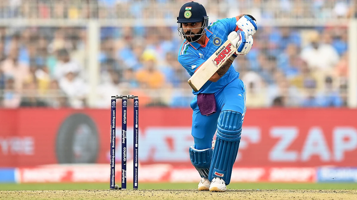 Virat Kohli in action agaisnt South Africa on Sunday, 5 Nov. (Photo courtesy: @BCCI/ X)