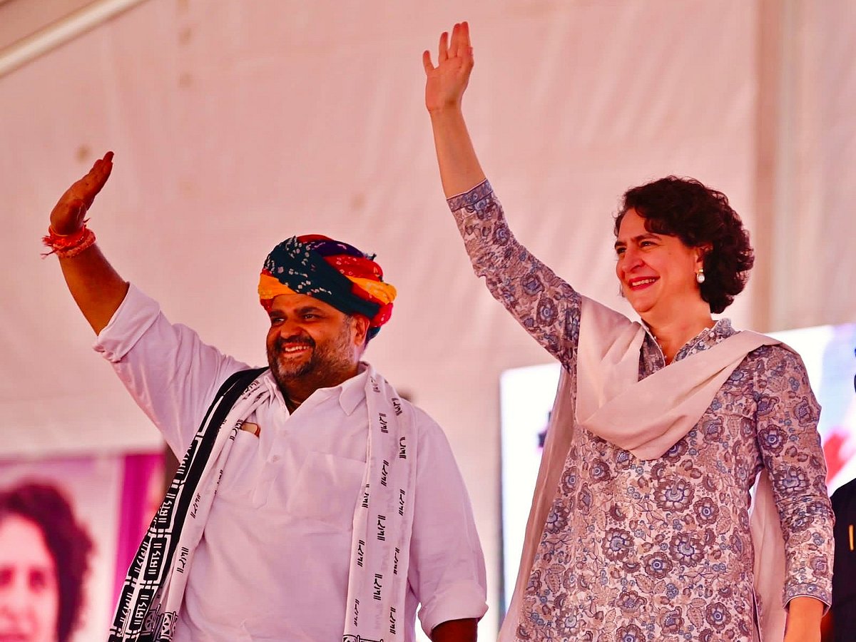 During her Rajasthan campaign, Priyanka Gandhi has said those who invoke religion cannot ask for votes based on work (photo: @priyankagandhi/X)  