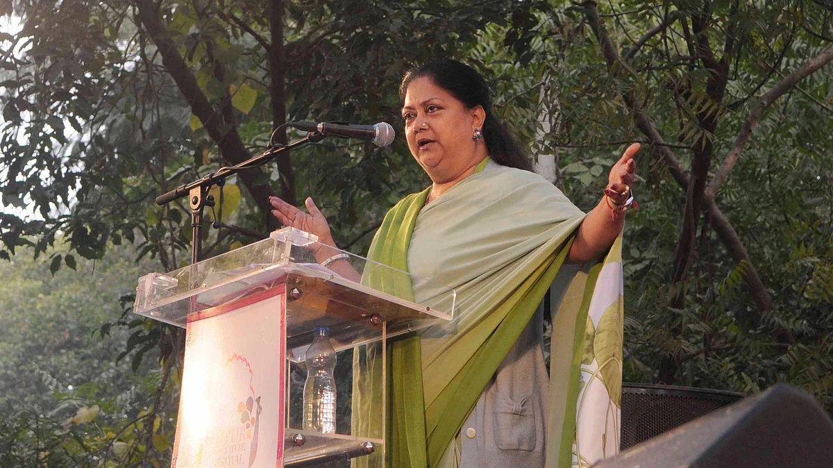 A fierce contest between the incumbent Congress and the BJP is expected in Rajasthan, the results of which might decide Vasundhara Raje's final political fate too (photo: Himanshu Vyas/Hindustan Times via Getty Images)