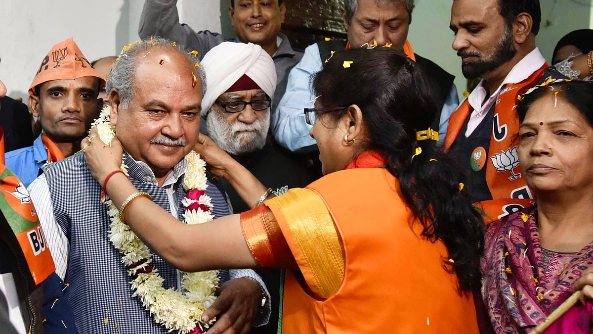 Union minister Narendra Singh Tomar has taken to social media to claim the video featuring his son is "fake" (photo: Getty Images)