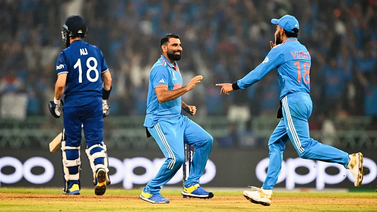 Shami hit his rhythm straightaway after coming in first change against England in Lucknow (photo: Getty Images)