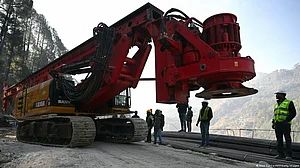 Vertical drilling starts at Silkyara tunnel, 15 metres drilled