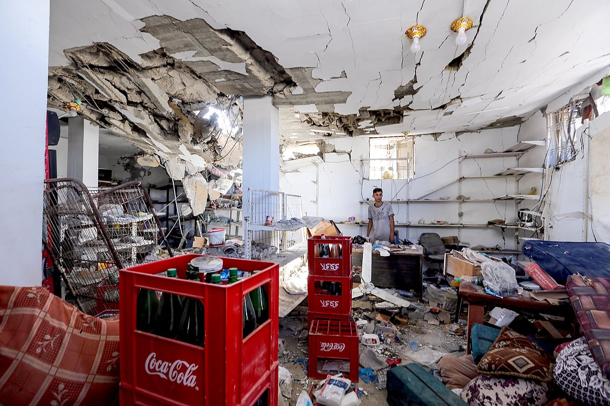 A house destroyed in Israeli 
airstrikes in Khan Yunis, Gaza, on 31 Oct 2023. (Photo: Getty Images)