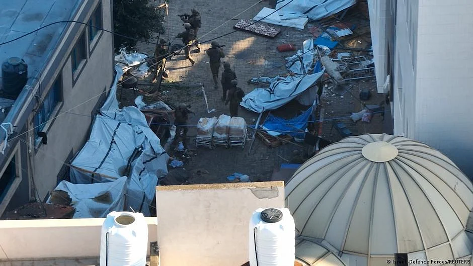 Israeli forces say Hamas had a presence in tunnels below the hospital. (photo: DW)