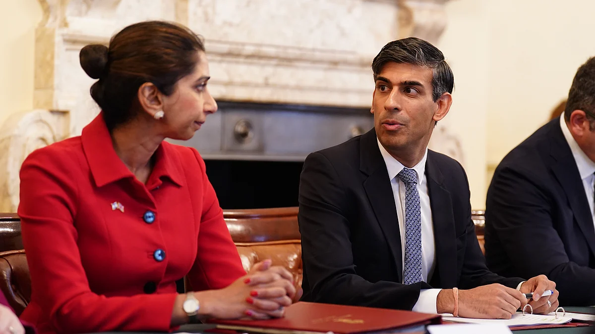 Former UK Home Secretary Suella Braverman slams PM Sunak for broken promises on immigration and extremism. (Photo: James Manning - WPA Pool/Getty Images)