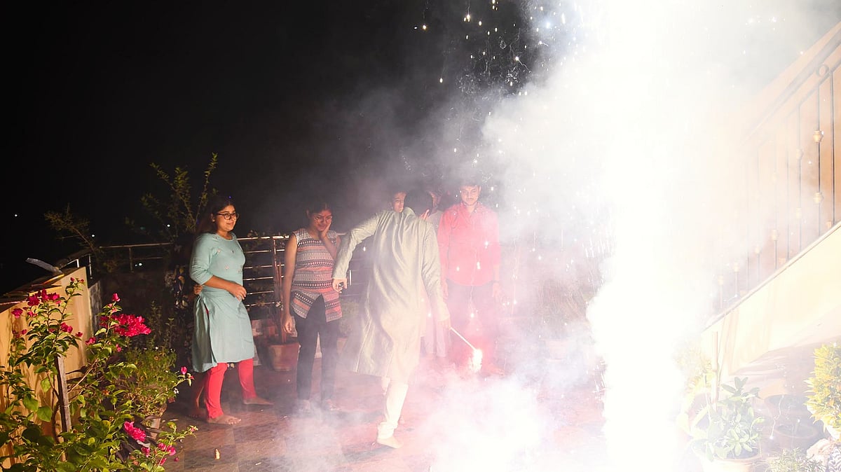 Crackers burst until late at night on Diwali this year, and the sulphuric fumes even lingered indoors in some places (photo: Getty Images)