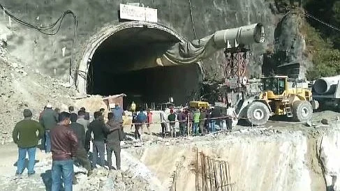 Rescue operation is on at the collapsed tunnel in Uttarakhand