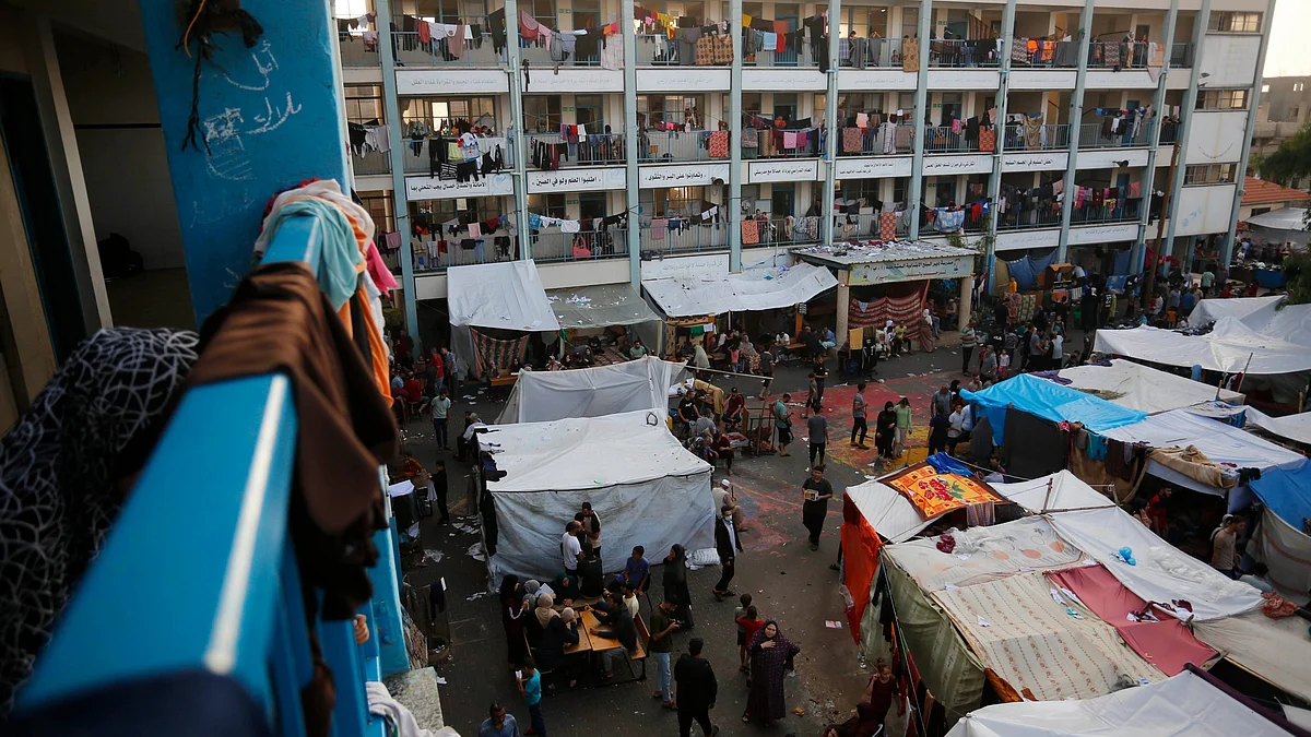 Since the start of the conflict on 7 October, nearly 50
UNRWA buildings and assets across the Gaza Strip have been impacted, with some being directly hit. (photo: @UNRWA/X)