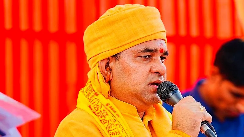 Even if the 40-year-old Mahant Balaknath doesn't make the final cut, he is strongly tipped to become a cabinet minister (photo: @anupamnawada/X)
