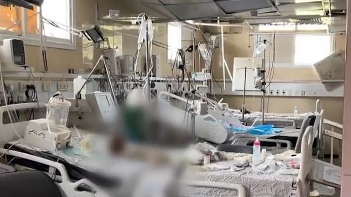 Four premature babies were left in incubators after Israel forced staff to evacuate Gaza's al-Nasr Children’s Hospital. (photo: @EuroMedHR/X)