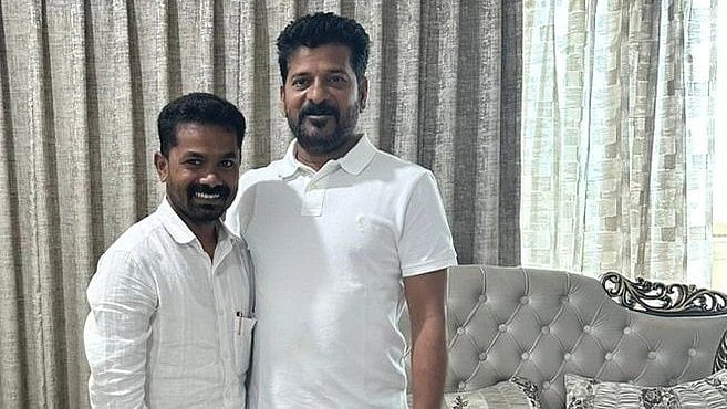 Vedma Bhojju with Revanth Reddy (photo: @Vedma_Bhojju/X)