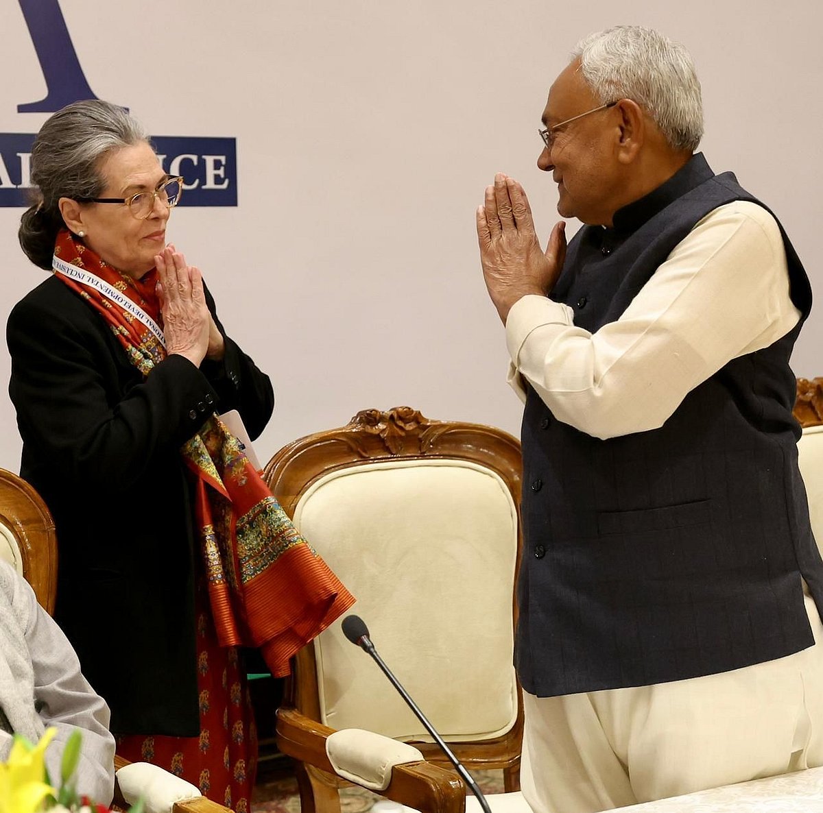 Bihar chief minister Nitish Kumar, who is considered one of the main the architects of the INDIA bloc, attended the meeting. He was accompanied by his deputy, RJD leader Tejashwi Yadav (photo courtesy INC)