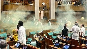 Two persons jumped in the Lok Sabha chamber on Wednesday, 13 December and opened yellow smoke canisters inside the house, leading to a scare (file photo)