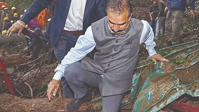Himachal Pradesh chief minister Sukhvinder Singh Sukhu leads from the front.