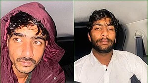Rohit Rathore (left) and Nitin Fauji were arrested in Chandigarh (photo: IANS)