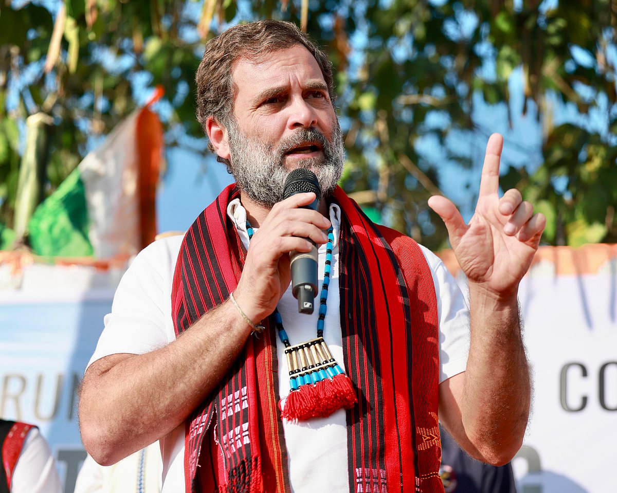 Rahul Gandhi addresses the people in Arunachal Pradesh