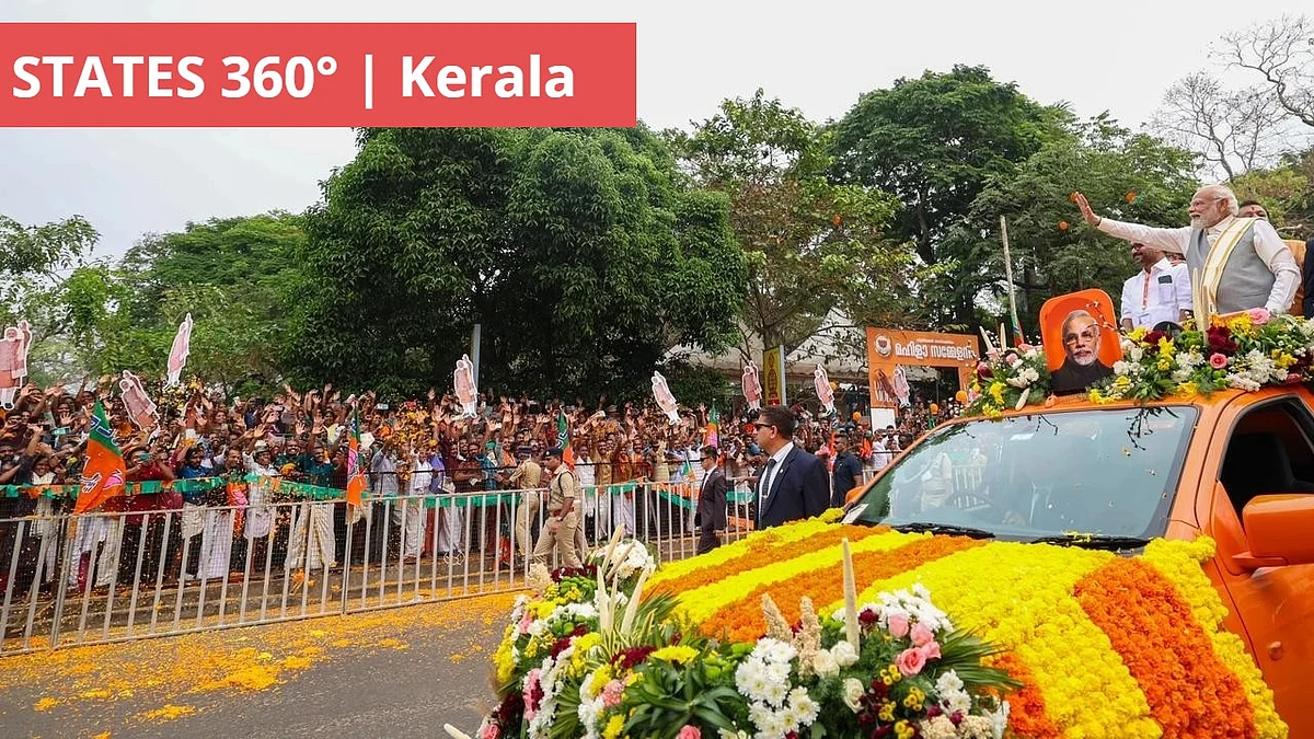 PM Narendra Modi interpreted the synchronised shower of petals from BJP supporters as proof that Kerala is "fed up of UDF and LDF" (photo: @narendramodi/X)