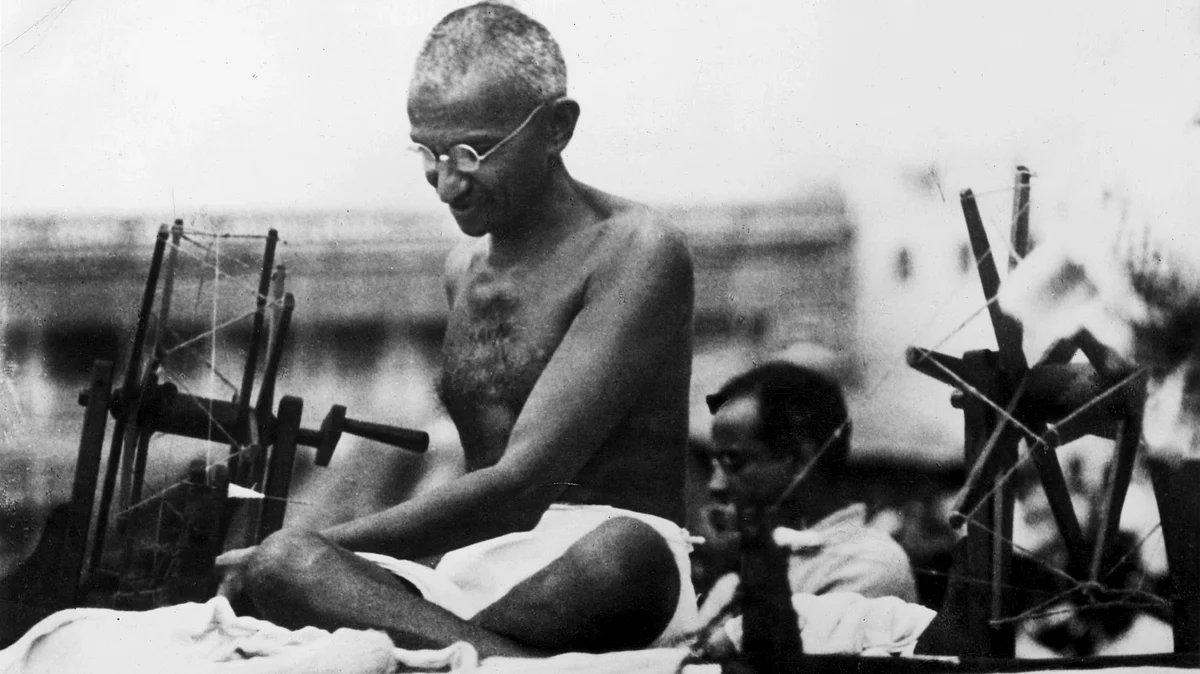 Indian Nationalist leader Mahatma Gandhi (Mohandas Karamchand Gandhi, 1869 - 1948)
