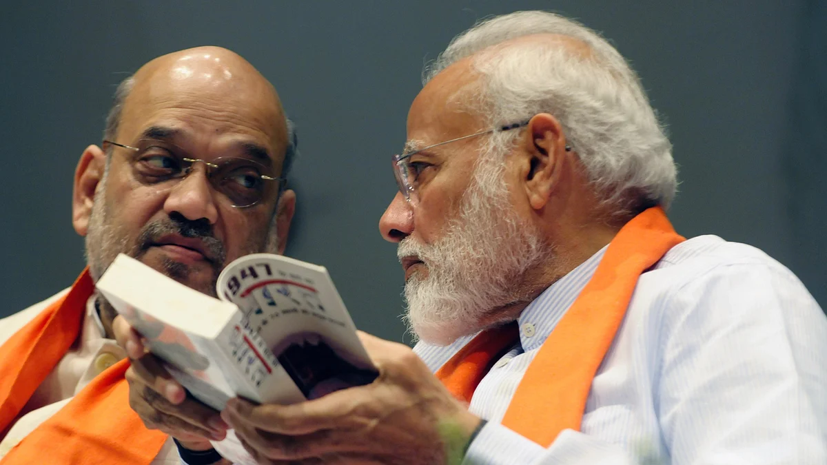 Union home minister Amit Shah with prime minister Narendra Modi. 