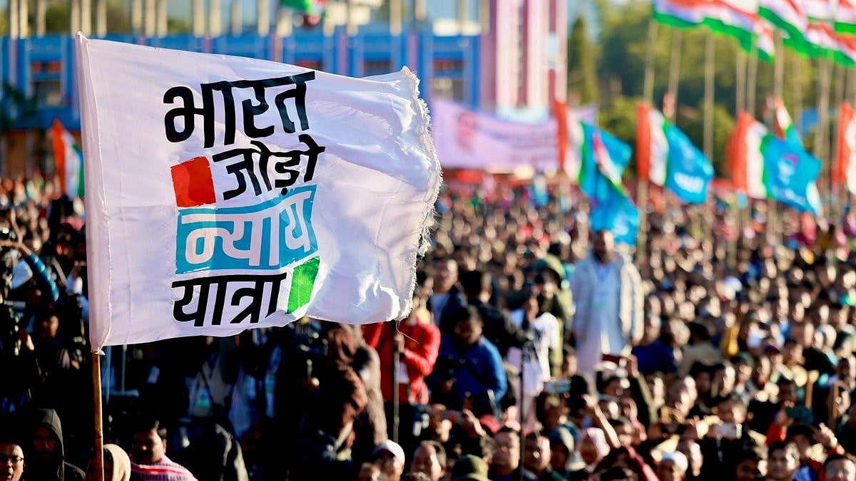 The Bharat Jodo Nyay Yatra set out from Thoubal, Manipur on 14 January 2024, with the motto 'Nyay ka Haq Milne Tak' (till the Right to Justice is accessible to all). It is led by Congress leader Rahul Gandhi (photo courtesy @INCindia/X) 