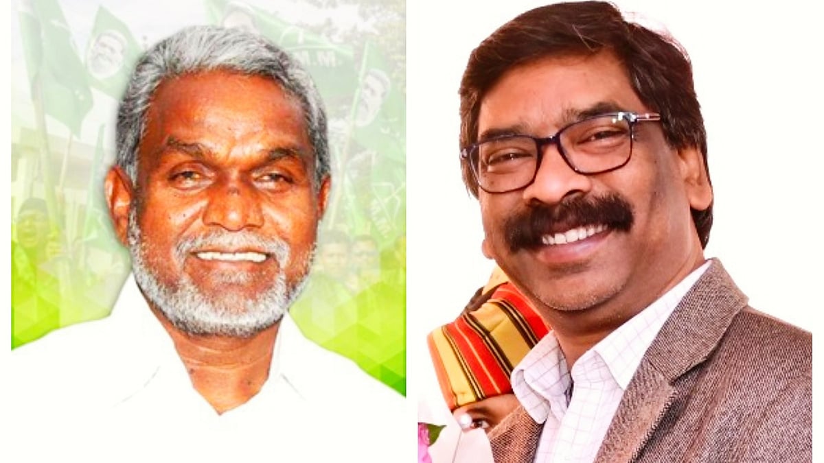Champai Soren (left) and Hemant Soren